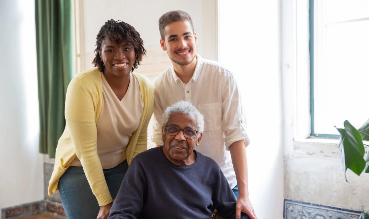 A family together at home